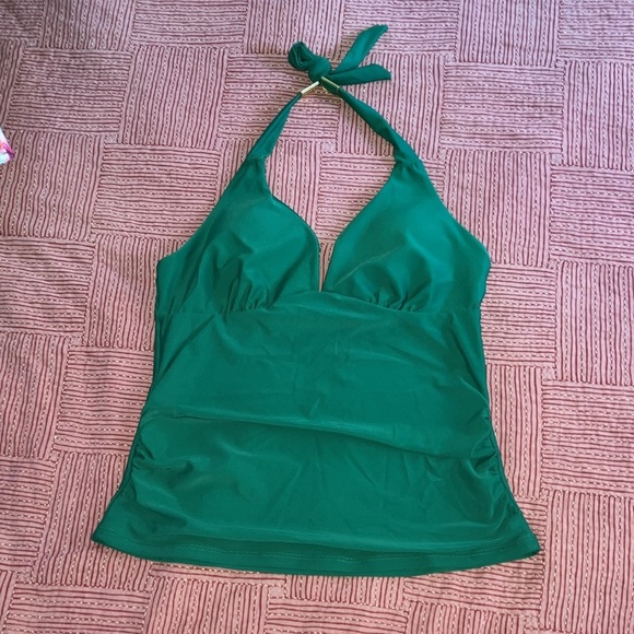 Swim women’s size large Elegant Green halter Top - bathing suit top - Picture 1 of 9